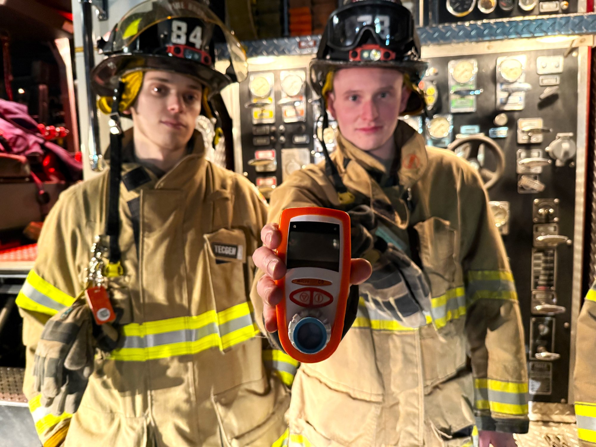Firefighters with CO Detector Firefighters with CO Detector
